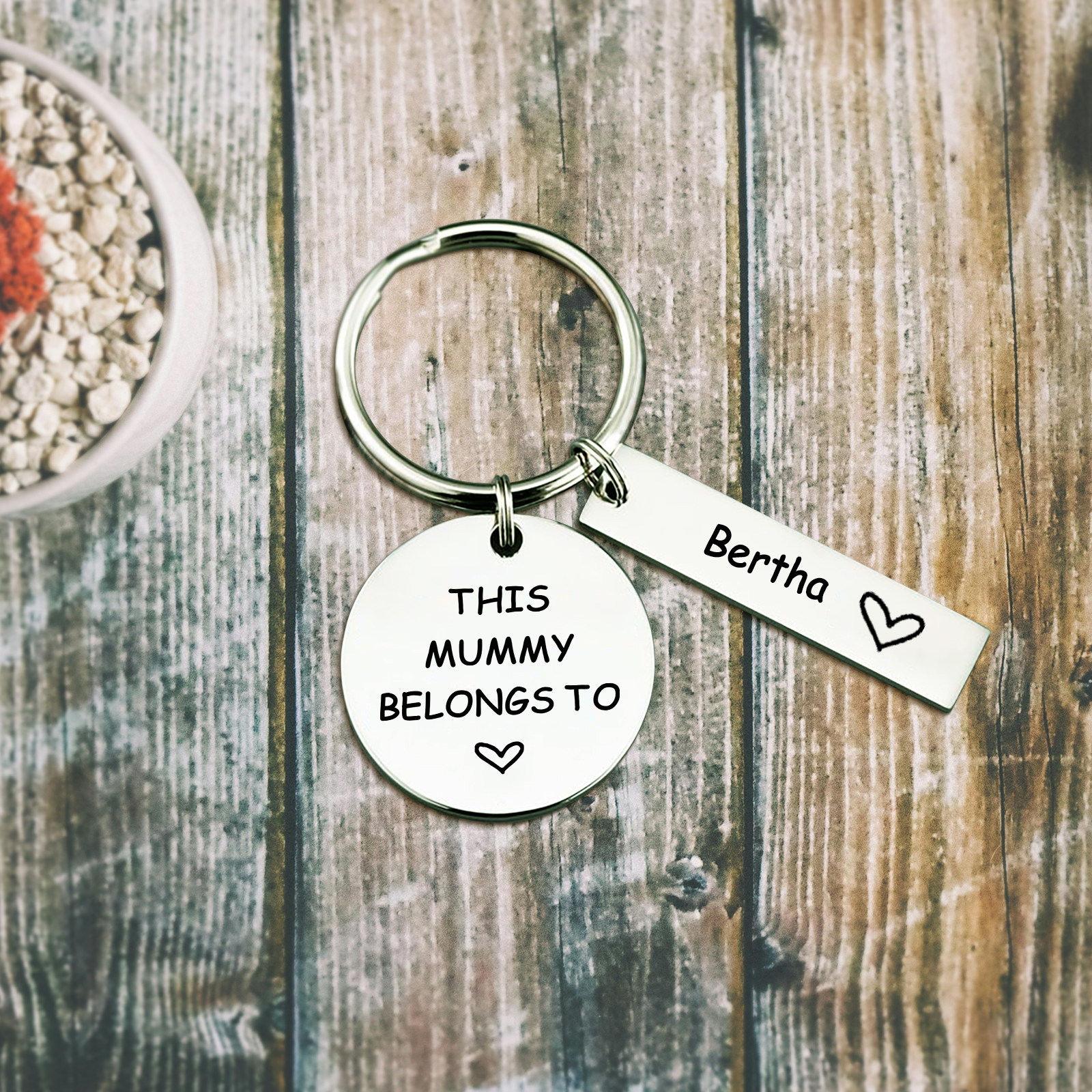 1 Name - Personalised Name Keychain Stainless Steel Keychain Special Gift for Mommy/Mummy-Jessemade AU