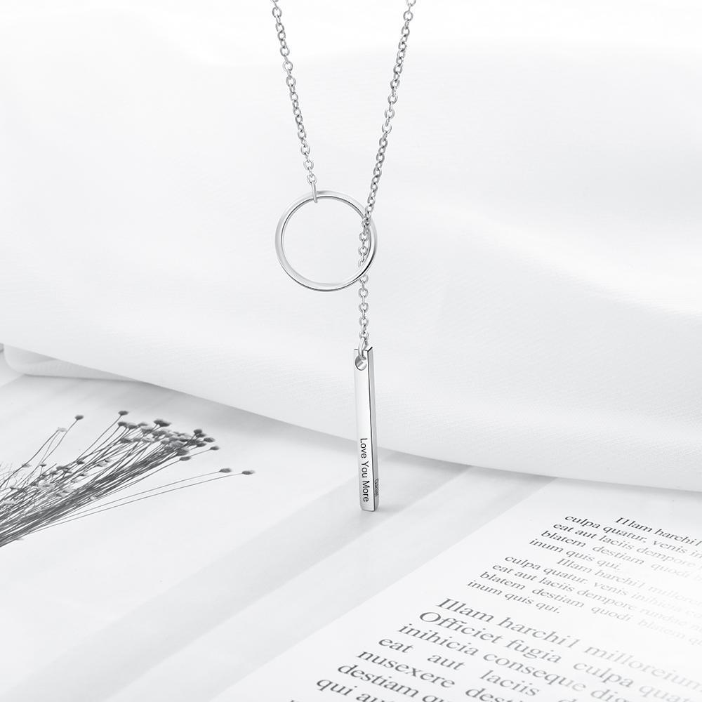 Personalised Bar Neckace Engraving Texts Or Names-Jessemade AU