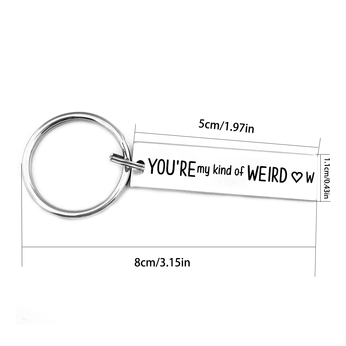 Personalised Letter Keychain Funny Keychain Couple Gifts - You're My Kind Of Weird-Jessemade AU