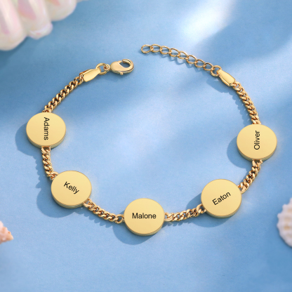 Personalised Women's Bracelet Customised 2-5 Names & Birthstones Bracelet Ocean Element Gift for Her-Jessemade AU