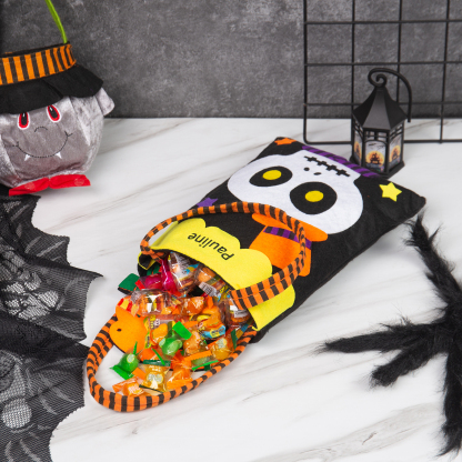 Personalised Halloween Tote Bags Custom 1 Name Tote Bag Halloween Candy Bag for Kids-Jessemade AU