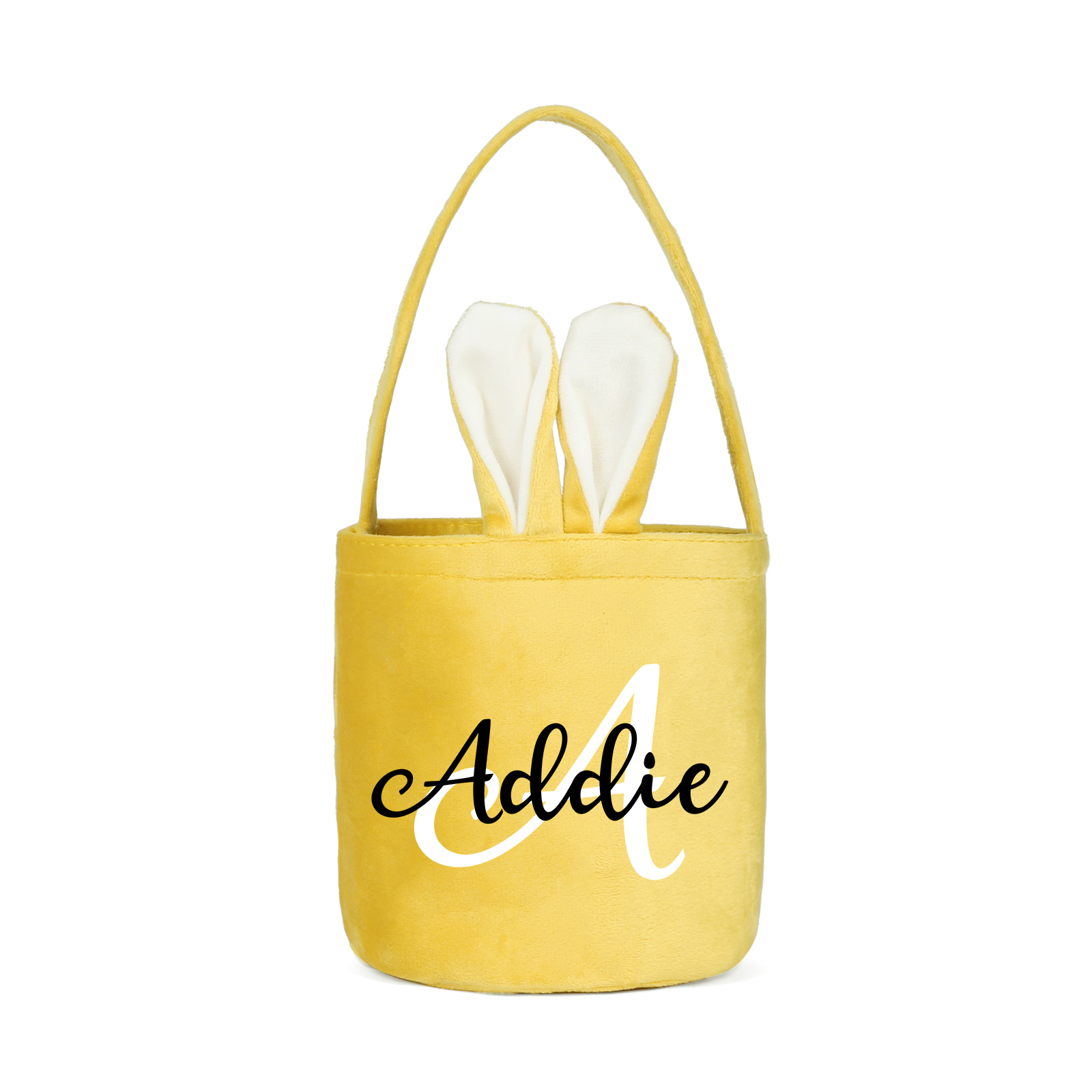 Personalised Bunny Tote Bag Customised with Name & Letter Bucket Bag Bunny Basket Easter Gifts-Jessemade AU