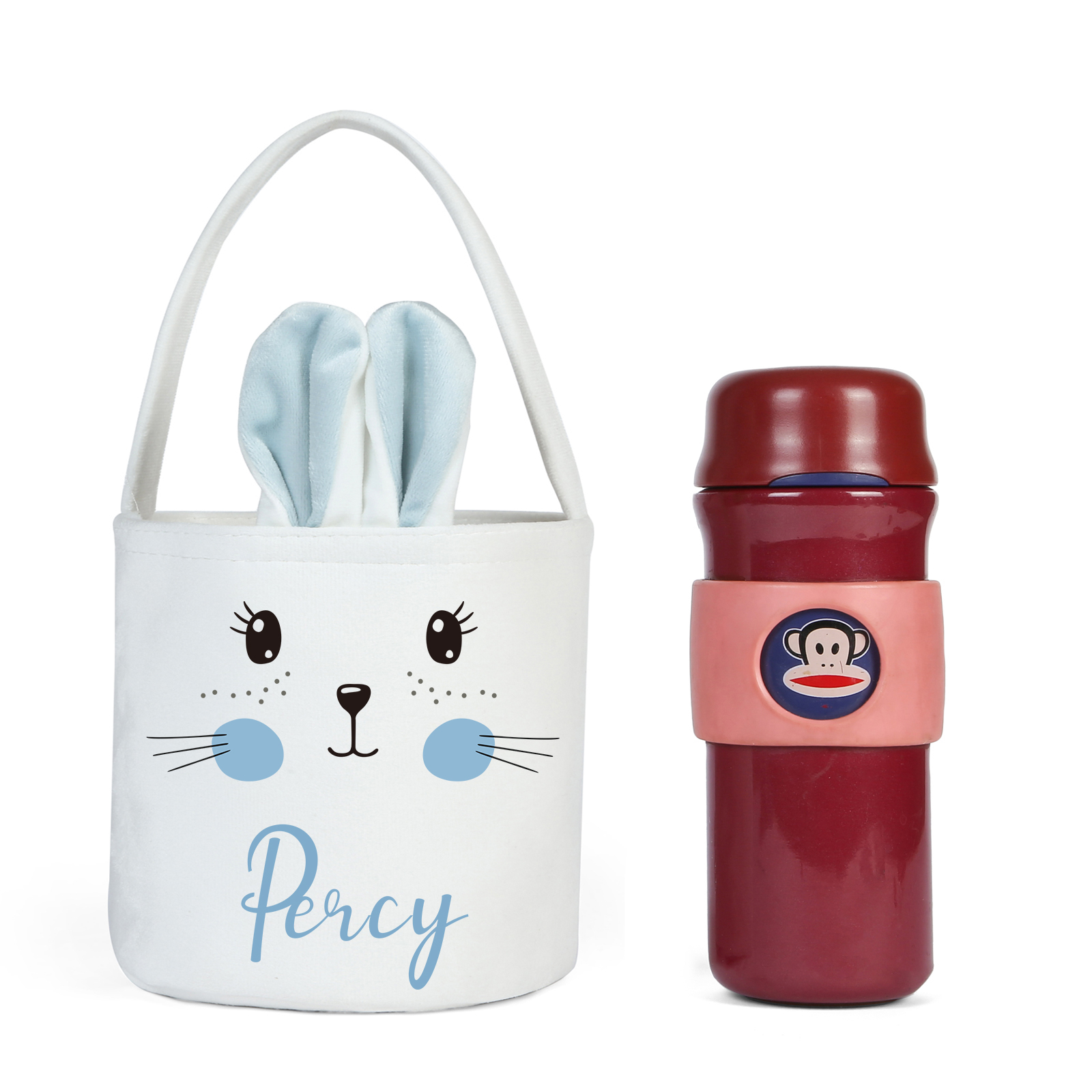 Personalised Bunny Tote Bag Custom Name Bucket Bag Bunny Basket Easter Gifts-Jessemade AU