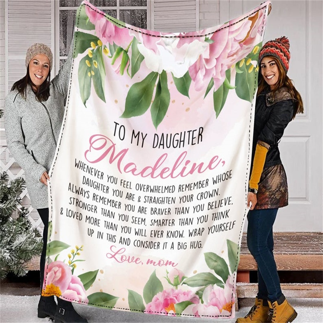 To My Daughter Straighten Your Crown Flannel Blanket-Jessemade AU