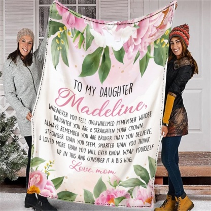 To My Daughter Straighten Your Crown Flannel Blanket-Jessemade AU