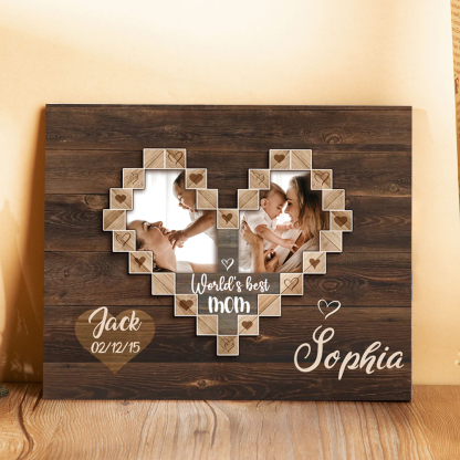 Mother Picture Board Personalised Photo Keepsake With 1 Kid Names Wood Signs Photo Frame Gifts For Mom-Jessemade AU