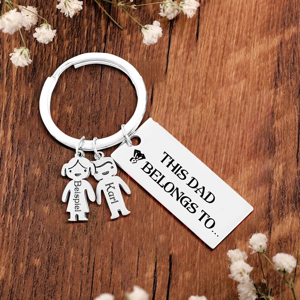 2 Names-Personalised 2 Children's Name Keychain Gift for Mum Dad-Jessemade AU