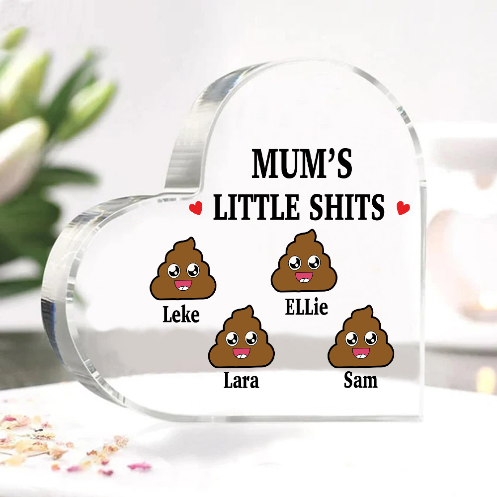 4 Names - Personalised Acrylic Heart Keepsake Custom Name Ornaments Mother's Day Funny Gifts for Mum-Jessemade AU
