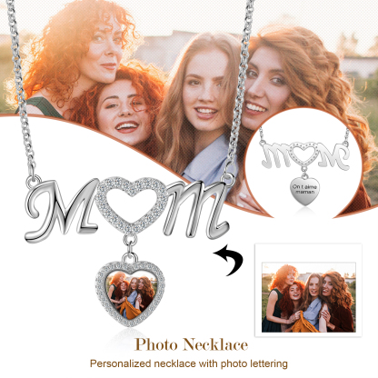 Mother's Day Gifts Personalised Mom Necklace Custom 1 Photo Heart Necklace for Mom-Jessemade AU
