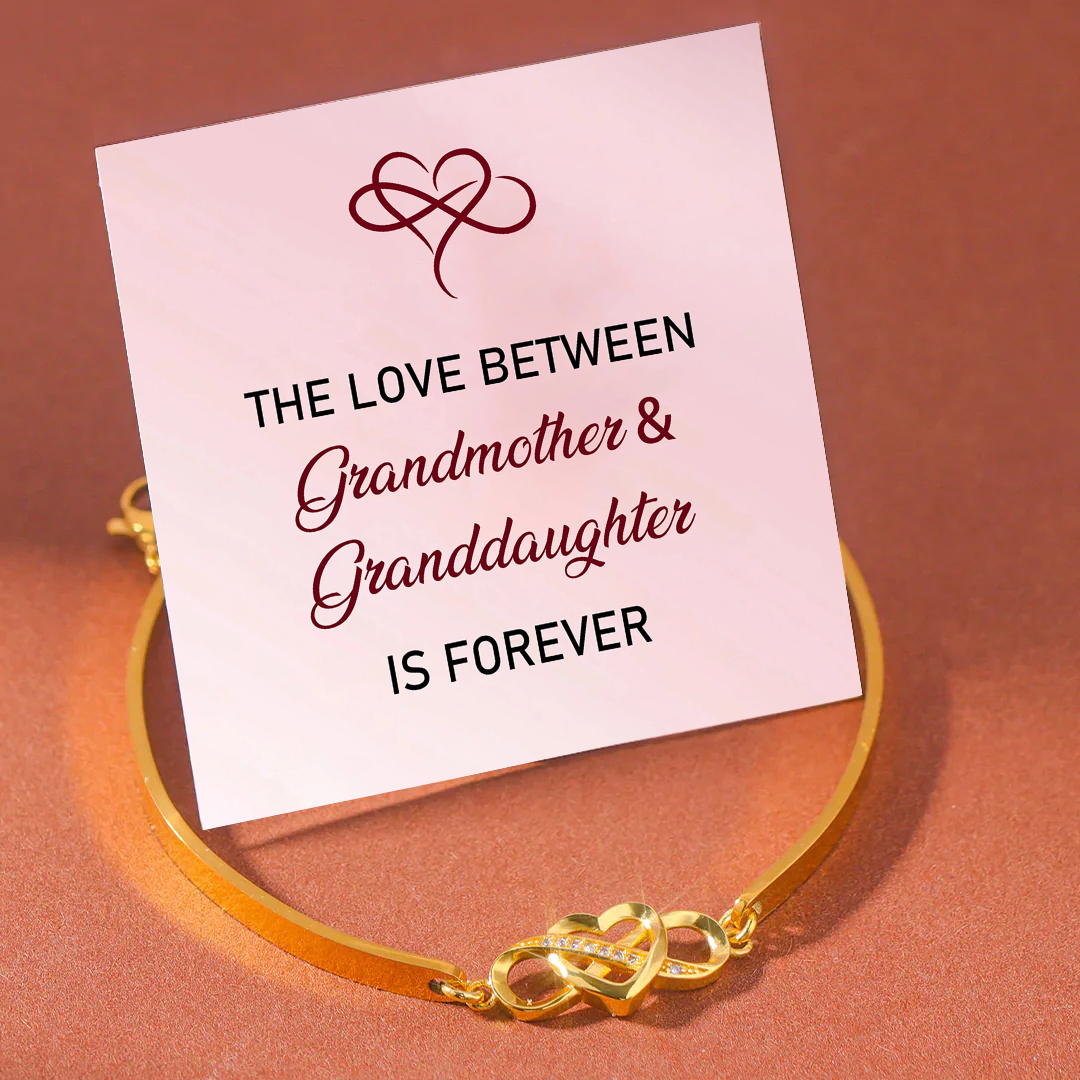 The Love Between Grandmother & Granddaughter Is Forever Infinite Heart Bangle Bracelet-Jessemade AU