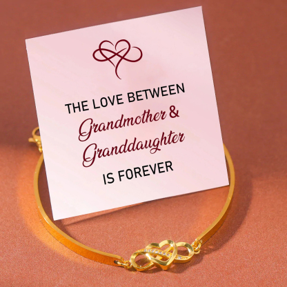 The Love Between Grandmother & Granddaughter Is Forever Infinite Heart Bangle Bracelet-Jessemade AU
