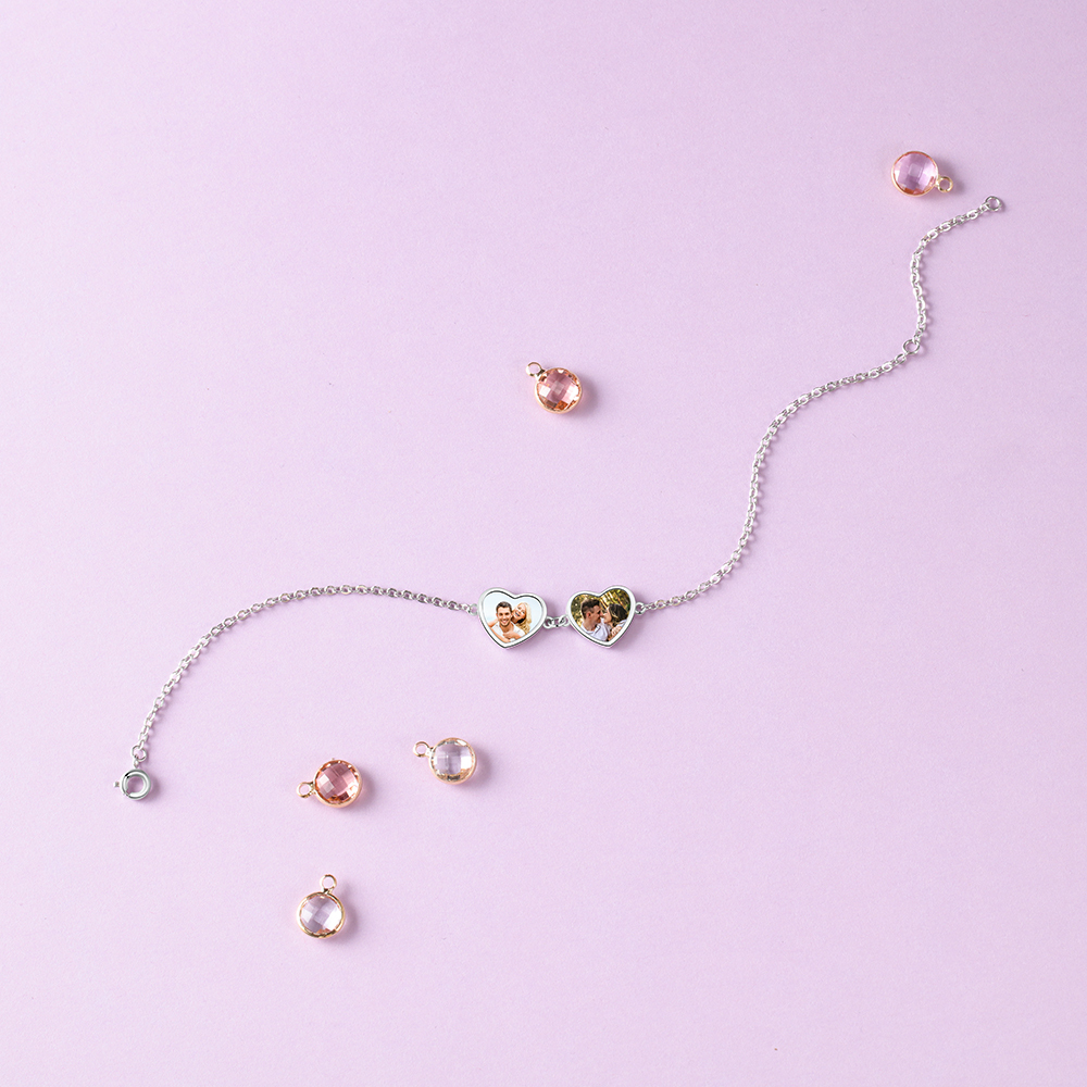 Personalised Heart Photo Bracelet Custom Photo Bracelet Gifts For Her-Jessemade AU