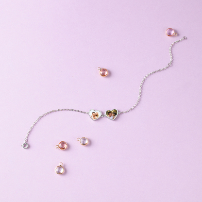 Personalised Heart Photo Bracelet Custom Photo Bracelet Gifts For Her-Jessemade AU