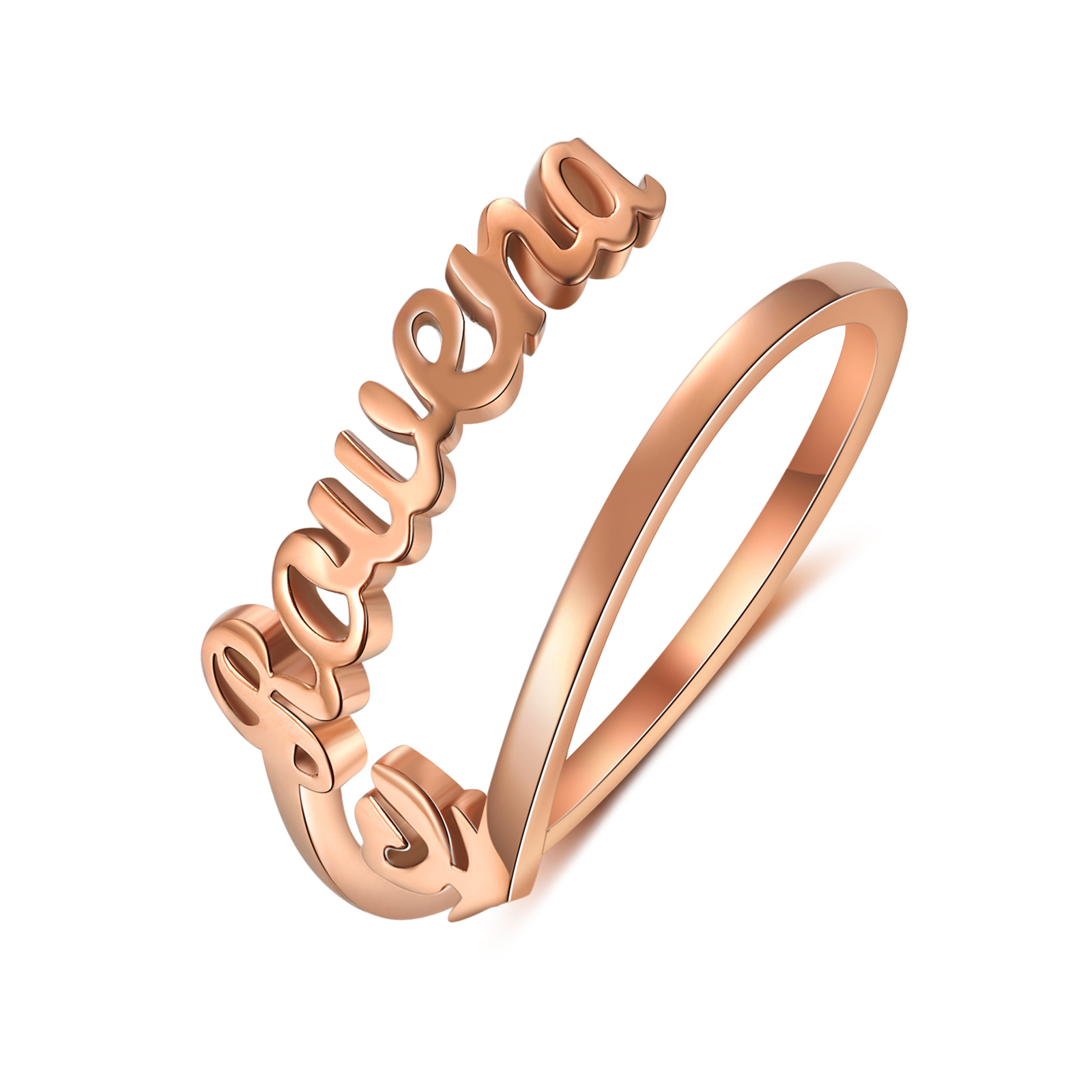 Personalised Name Ring with Heart Custom One Name Classic Rings for Her-Jessemade AU