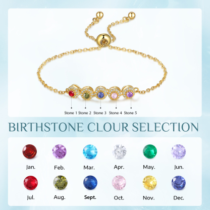 Personalised Women's Bracelet Customised 5 Birthstones Bracelets Birthday Mother's Day Gift for Her-Jessemade AU