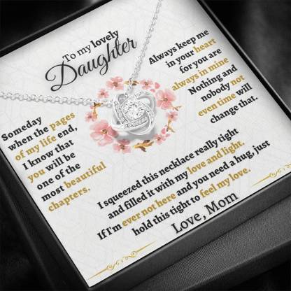 To My Daughter Love Knot Necklace "Never forget that I love you“ Inspirational Gifts for Daughter-Jessemade AU