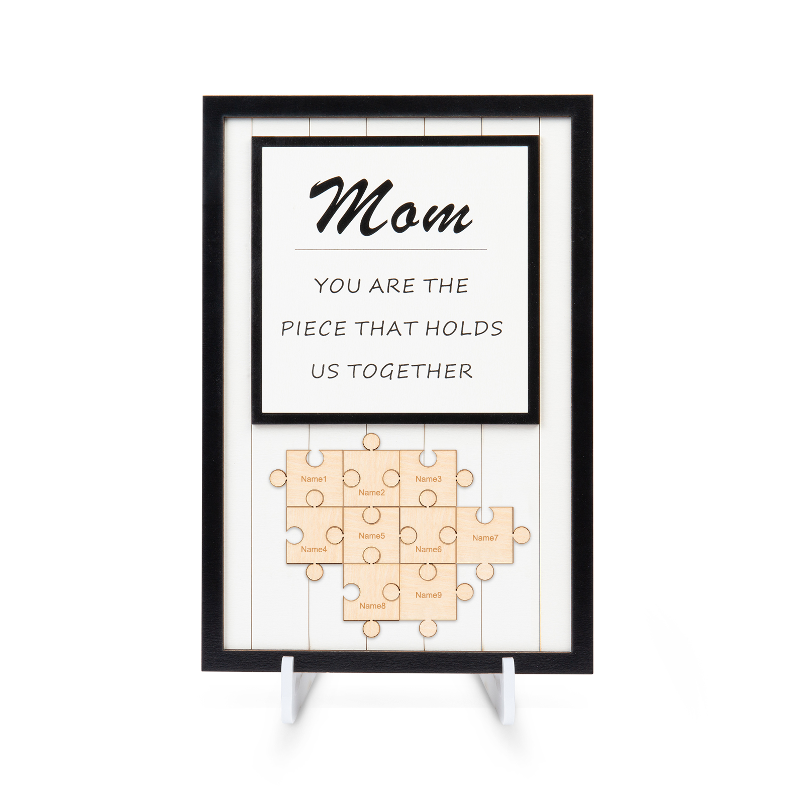 Mother's Day Gifts Mom Puzzle Sign Personalised 9 Names Wooden Sign -You Are the Piece that Holds Us Together-Jessemade AU