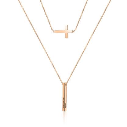 Engraved 4 Sides Vertical Bar Necklaces & Pendants-Jessemade AU
