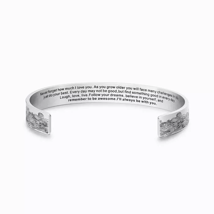 To My Granddaughter Cuff Bangle Bracelet  "I Will Always Be With You"-Jessemade AU