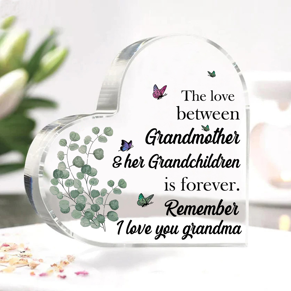To My Grandma Acrylic Heart Keepsake Heart Ornament - Remember I Love You Grandma-Jessemade AU