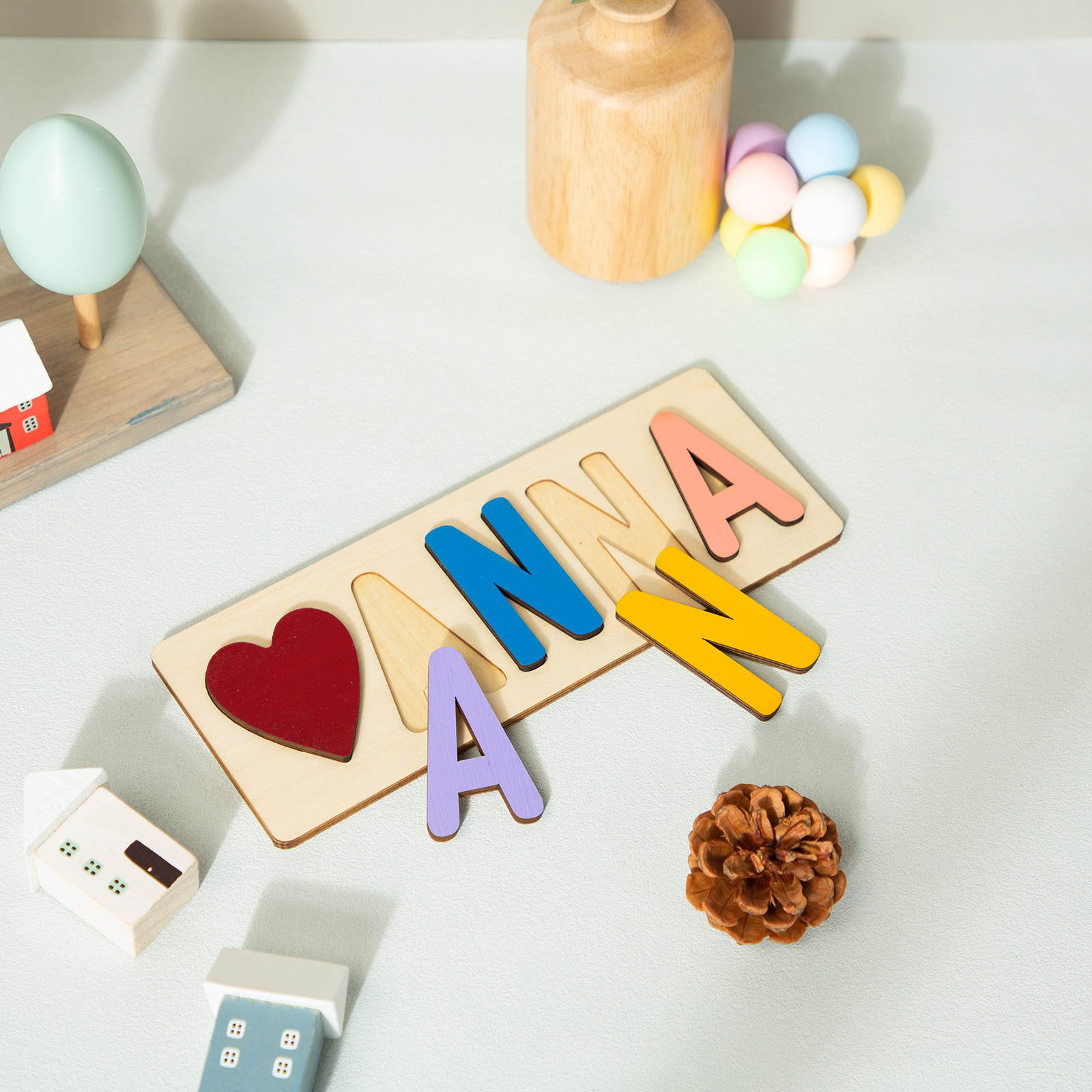 Personalised Kid's Wooden Name Alphabet Puzzle Toy for Toddlers Early Learning Child Toy-Jessemade AU