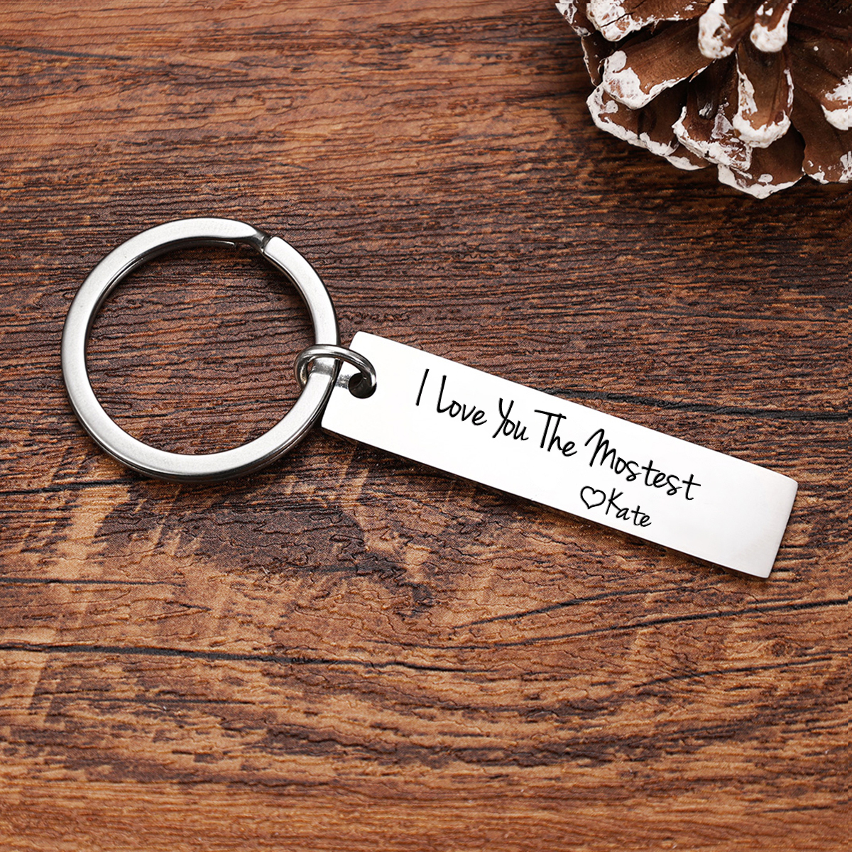 Personalised Couple Keychain Custom Name Keyring "I Love You The Mostest" Gifts for Loved Ones-Jessemade AU