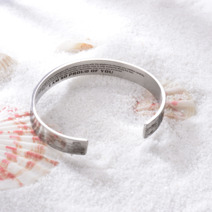 To My Daughter Cuff Bangle Bracelet "I Am So Proud Of You"-Jessemade AU