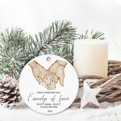 Personalised Christmas Tree Ornaments Wooden Palm Christmas Pendant Custom Text Gifts for Family Friends-Jessemade AU