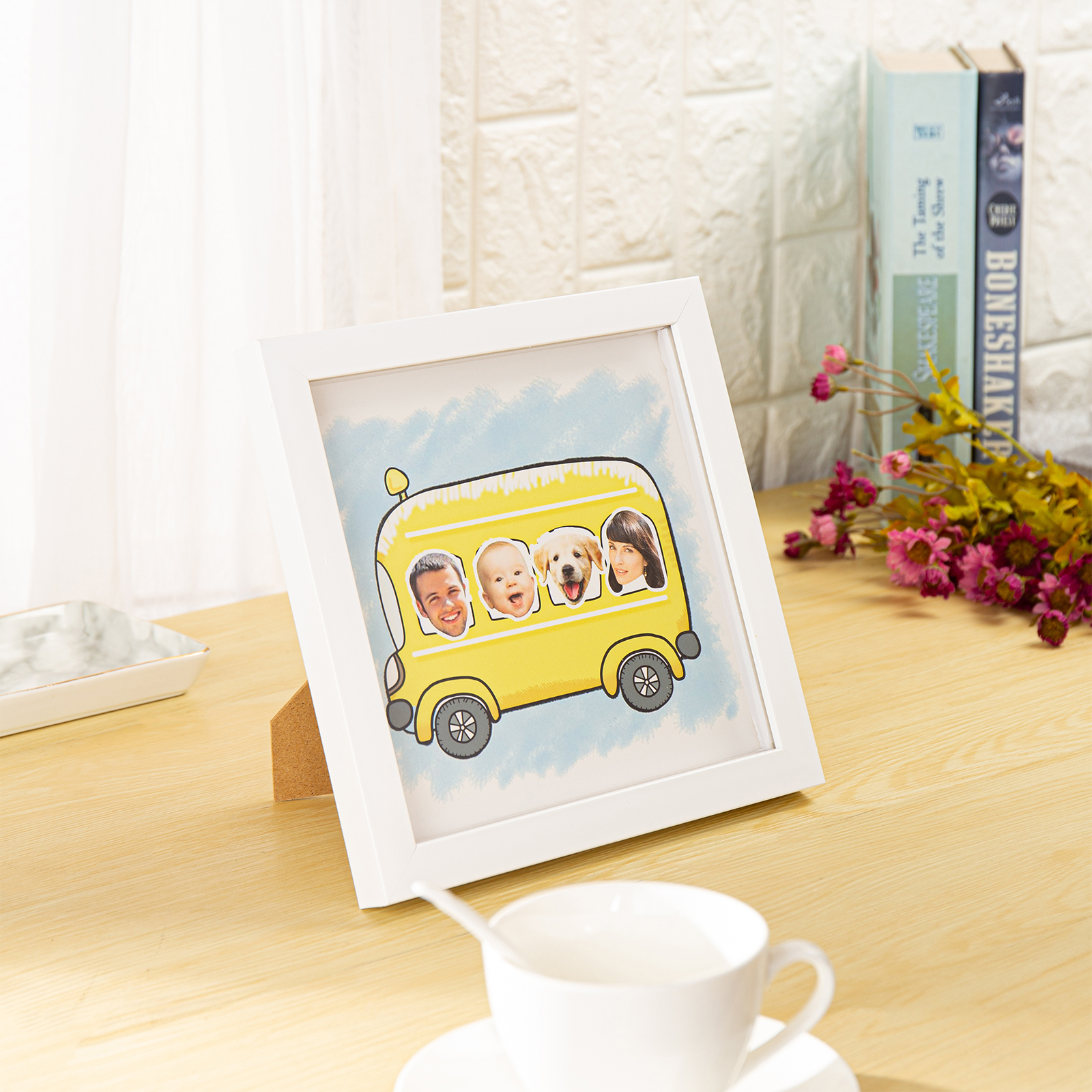 Personalised Funny Bus Family Stereo Photo Frame With Dog-Jessemade AU