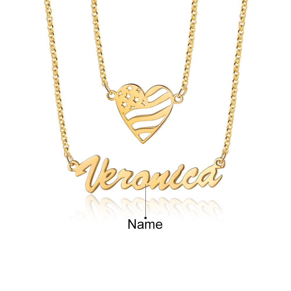 Personalised Heart Necklace Custom 1 Name Necklace Gift For Her-Jessemade AU