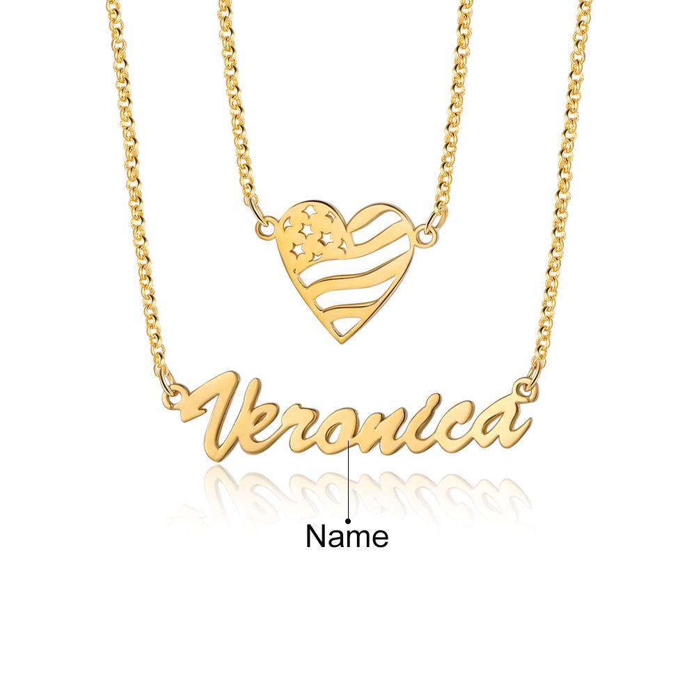 Personalised Heart Necklace Custom 1 Name Necklace Gift For Her-Jessemade AU