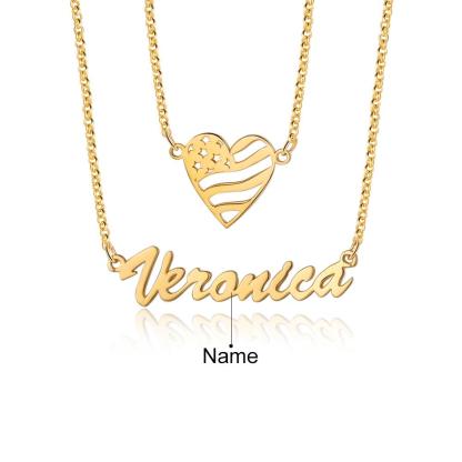 Personalised Heart Necklace Custom 1 Name Necklace Gift For Her-Jessemade AU