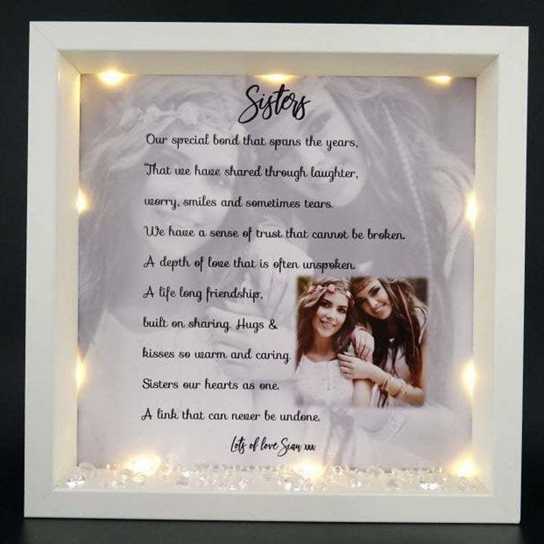 Personalised Photo Custom Name LED Night Light Picture Frame-Jessemade AU