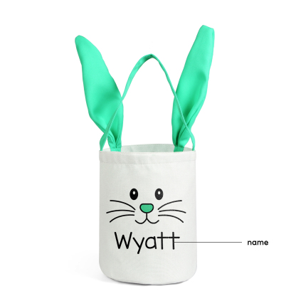 Easter Bunny Tote Bag Personalised Name Bucket Bag Bunny Basket Gifts For Kids-Jessemade AU