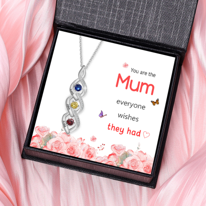 Personalised Twisted Pendant Necklace Custom 3 Birthstones & 3 Names Necklace Gifts for Her-Jessemade AU