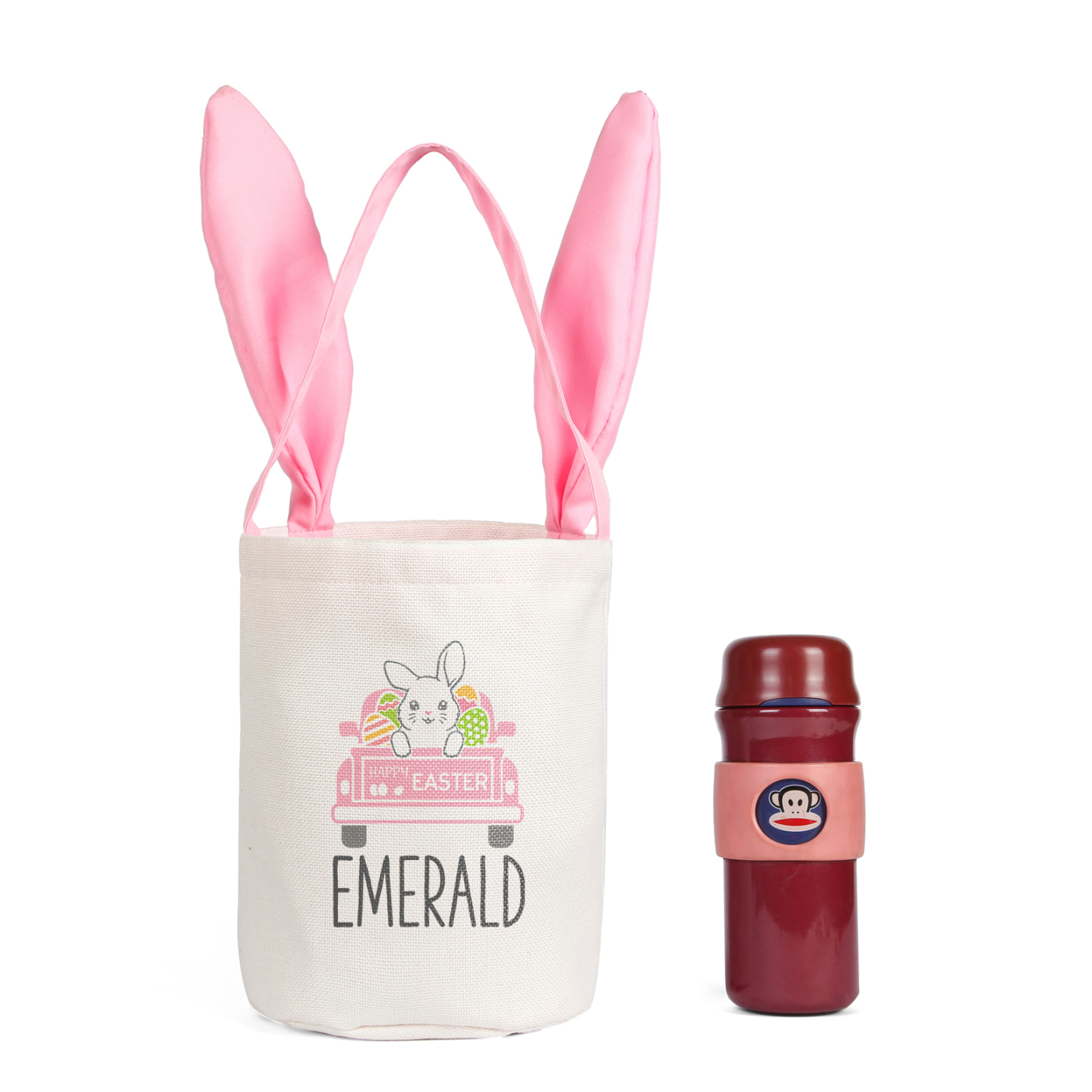 Easter Bunny Tote Bag Personalised Name & Text Bucket Bag Bunny Truck Basket Gifts For Kids-Jessemade AU