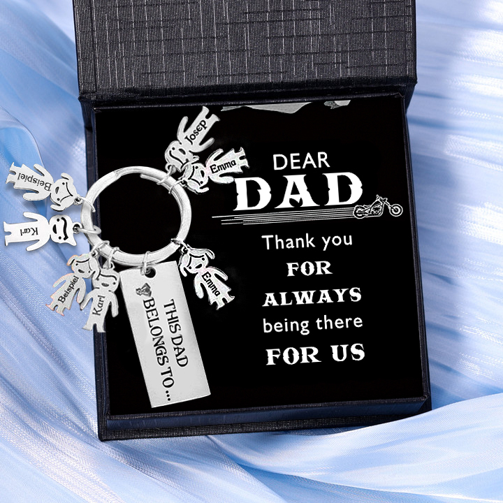 7 Names Personalised 7 Children's Name Keychain This Dad Belongs To Keyring-Jessemade AU