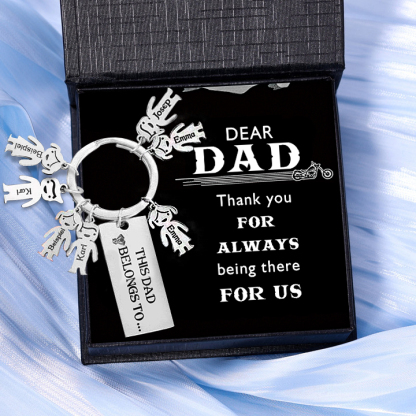 7 Names Personalised 7 Children's Name Keychain This Dad Belongs To Keyring-Jessemade AU