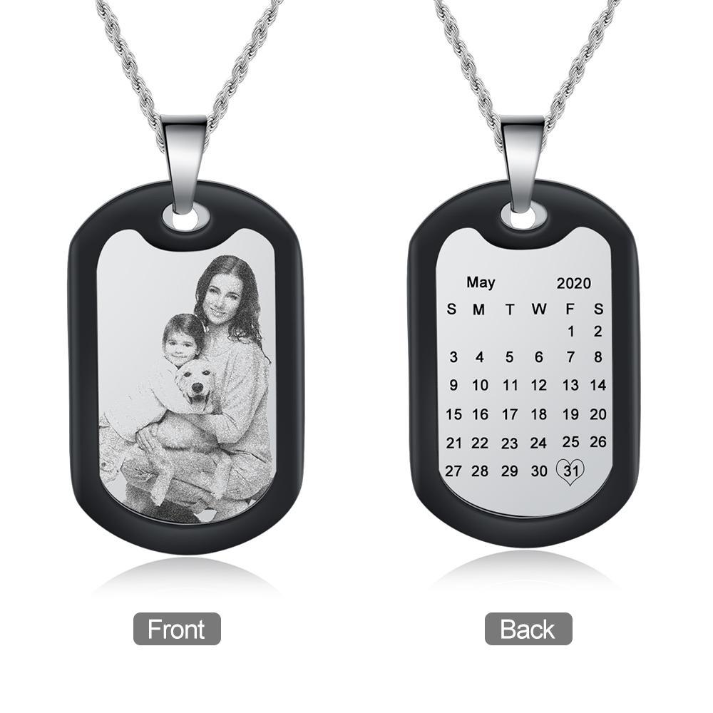 Personalised Date Necklace Custom 1 Photo Necklace Gifts For Him-Jessemade AU