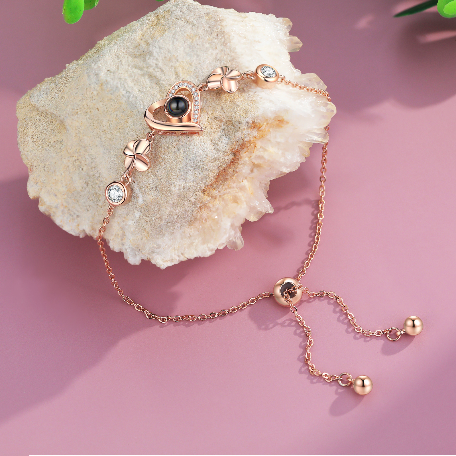 Heart Projection Bracelet Personalised Photo Bracelet Creative Gift for Her Mother's Day Jewelry Gifts-Jessemade AU