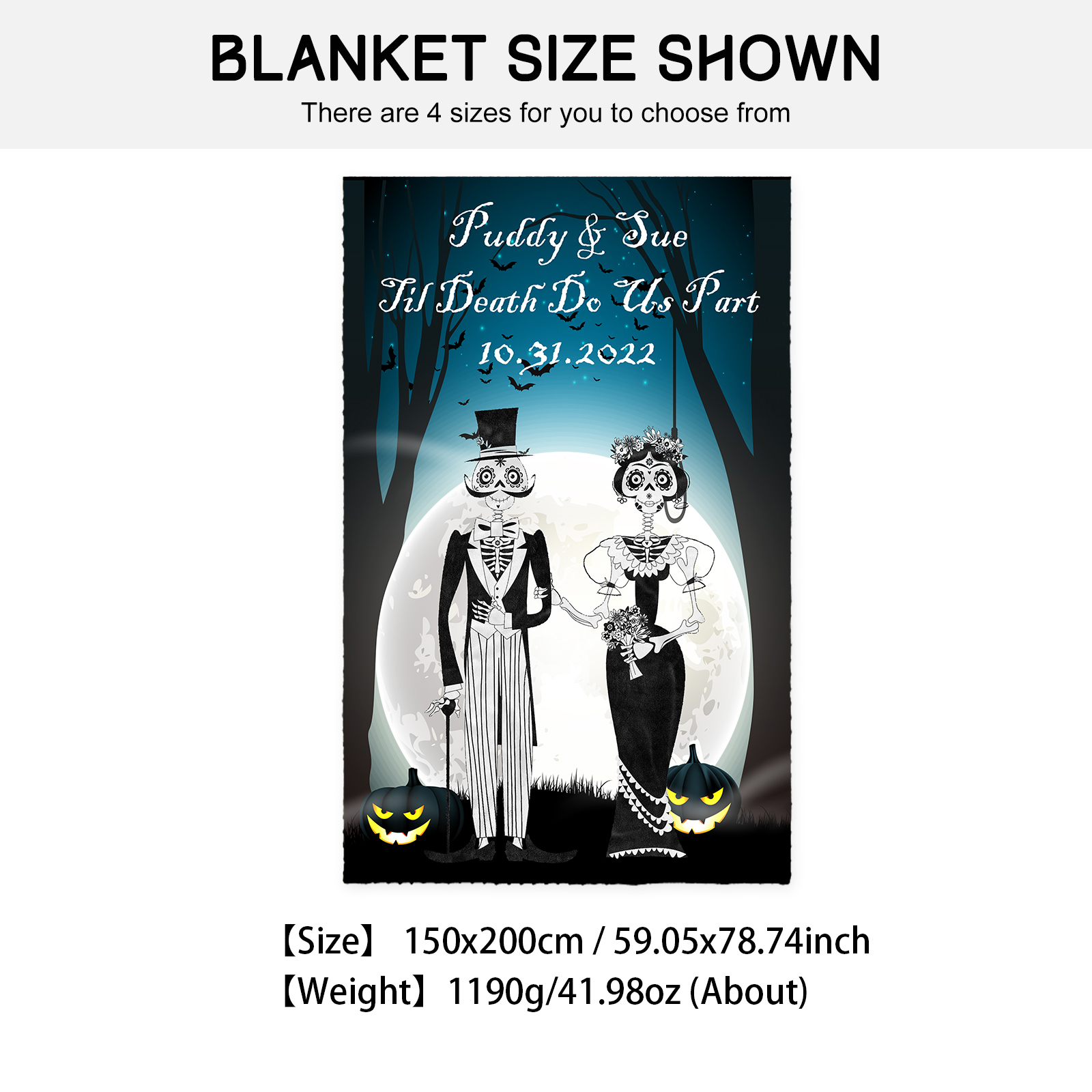 Personalised Couple Blanket Engrave Name Sweet Gift For Her Him-Jessemade AU