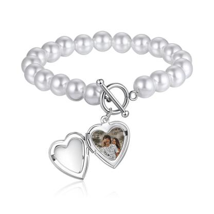 Personalised Heart Photo Locket Bracelet Custom Photo Bracelet Gifts For Her-Jessemade AU