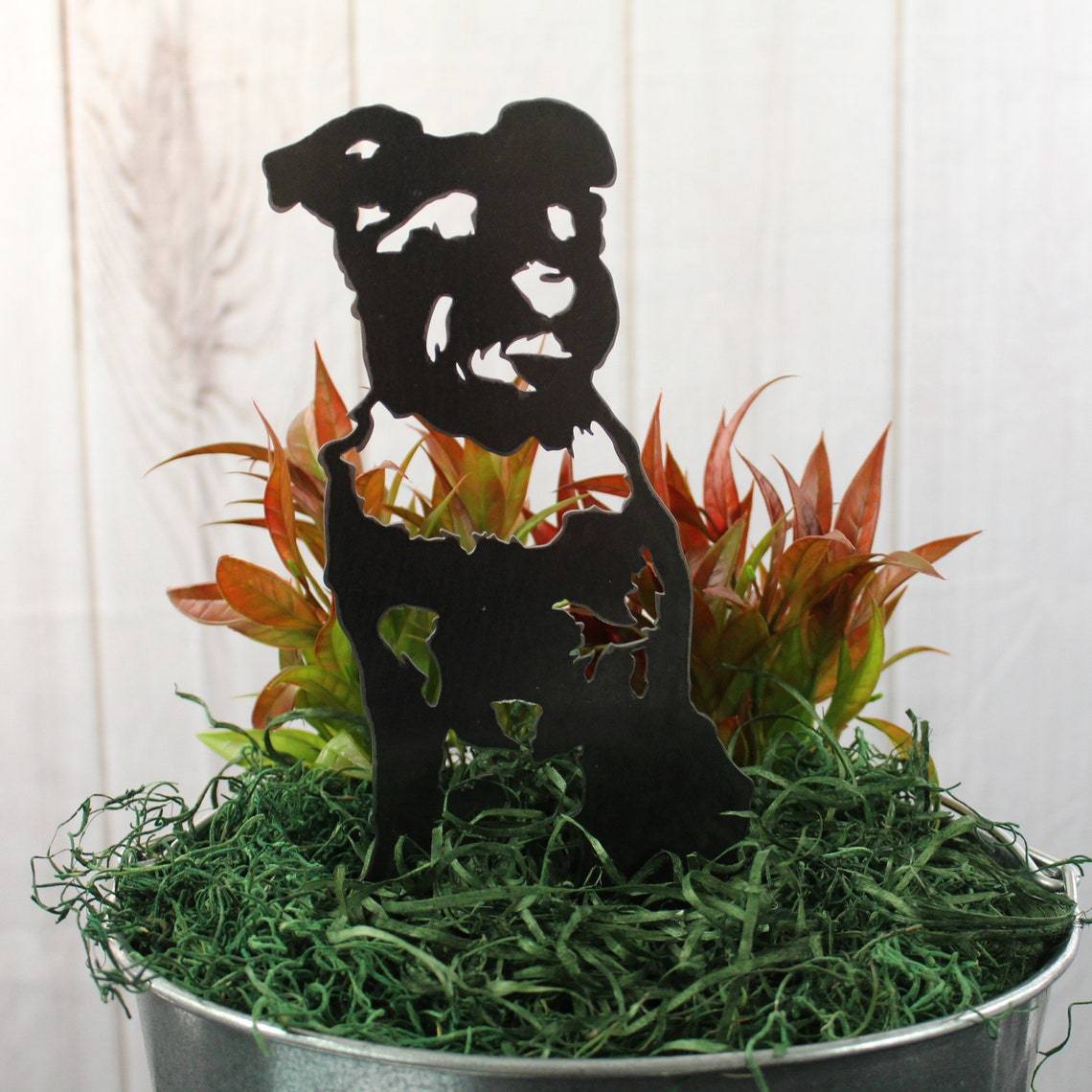 Schnauzer Metal Dog Silhouette Garden Yard Decoration-Jessemade AU