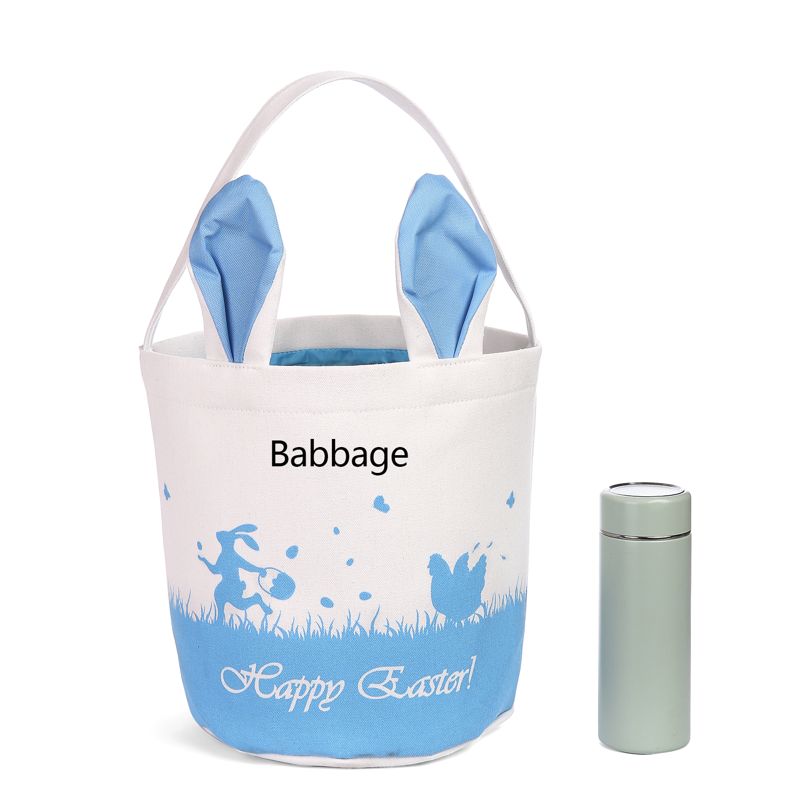 Personalised Bunny Tote Bag Customised with Name Bunny Bucket Bag Easter Gifts-Jessemade AU