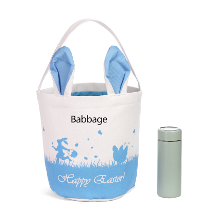 Personalised Bunny Tote Bag Customised with Name Bunny Bucket Bag Easter Gifts-Jessemade AU