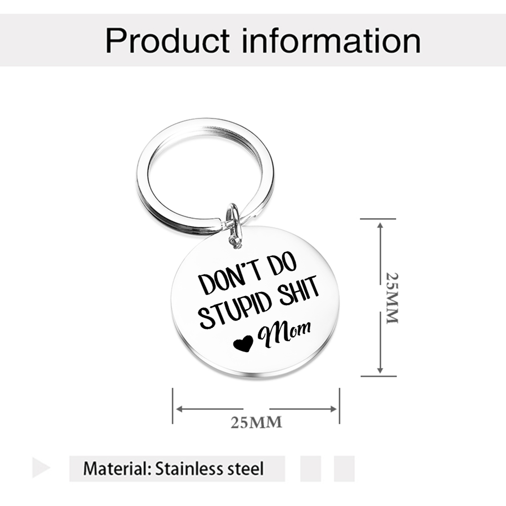 Don't Do Stupid Funny Keychain Custom Text Keyring Personalised Gift For Kids-Jessemade AU