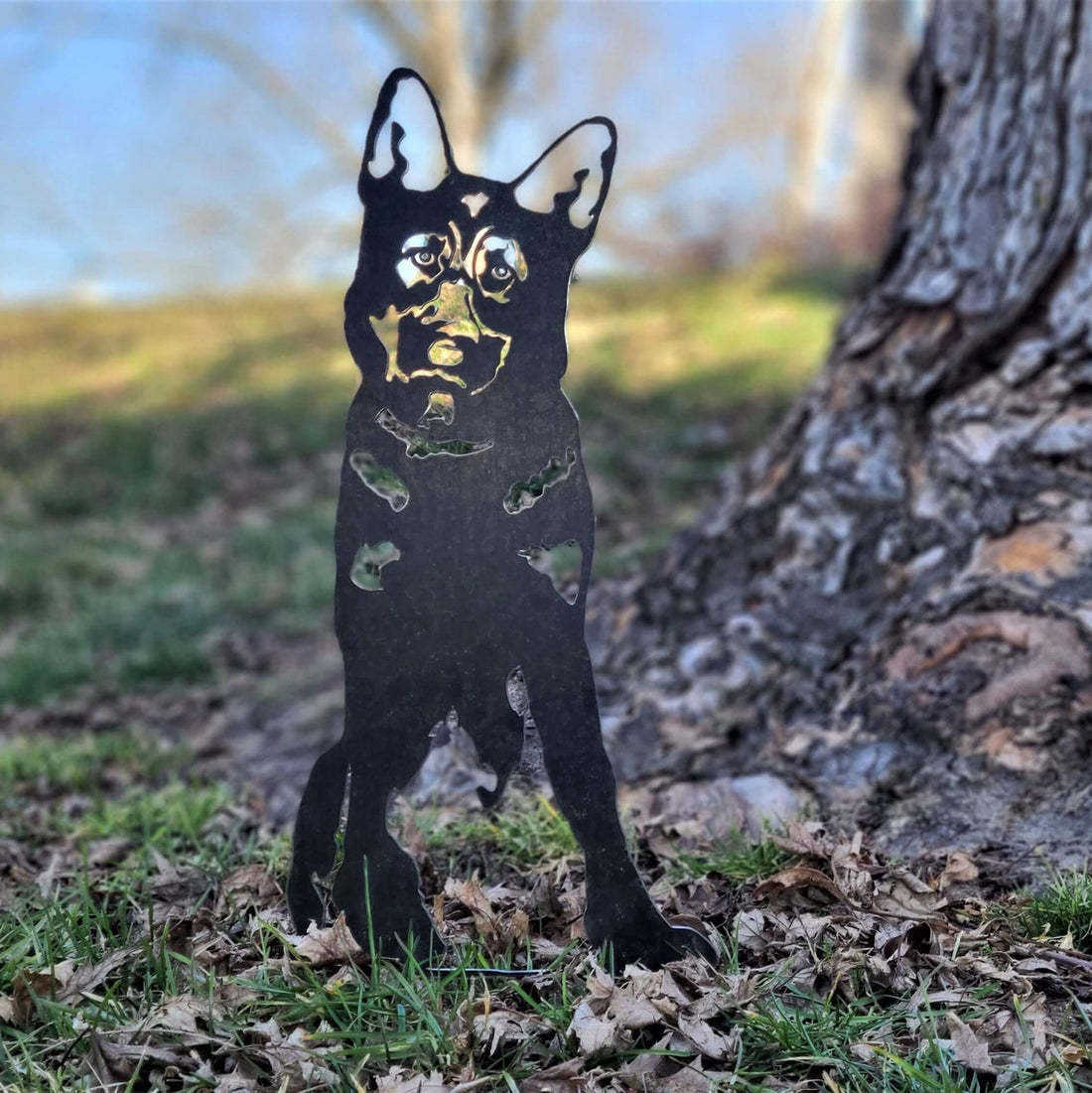 German Shepherd Metal Dog Silhouette Garden Yard Decoration-Jessemade AU