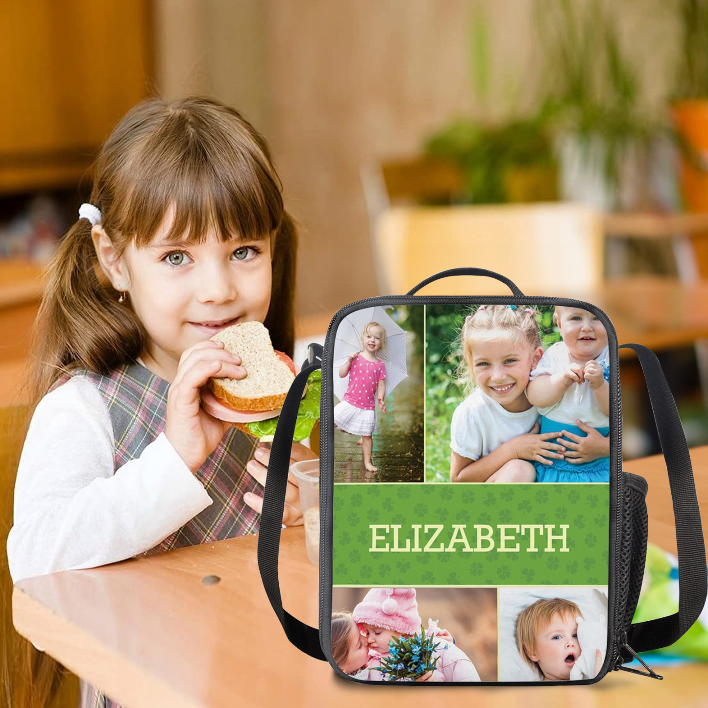 Custom Name and Photos Lunch Bag Personalised Lunch Box Gifts for Kids-Jessemade AU