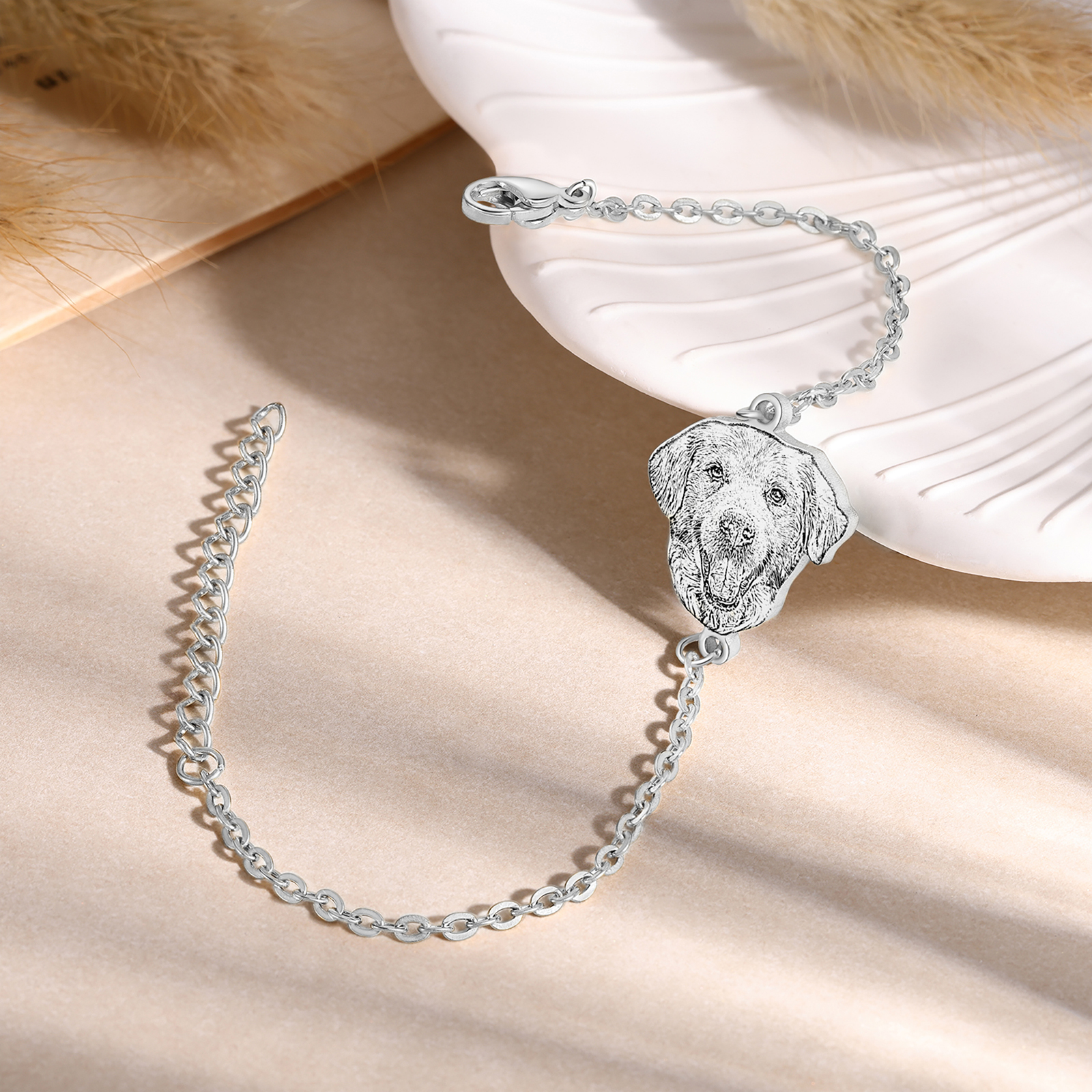 Pet Personalised Photo Bracelet Custom Pet Cat Dog Bracelet Adjustable Bracelet Gift for Ladies/Girls-Jessemade AU