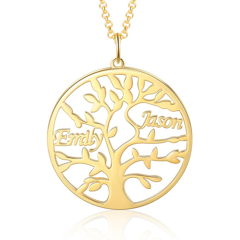 Personalised Family Tree Name Necklace Custom 2 Names Name Necklace-Jessemade AU